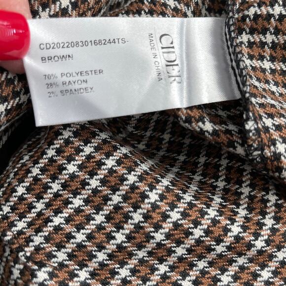 CIDER Preppy Houndstooth High Waist Wide Leg Trousers Size XL - Picture 11 of 12